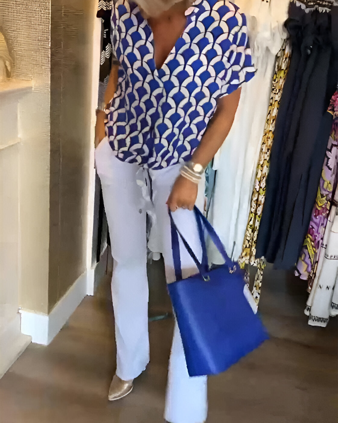 Elena - Afslappet top med print