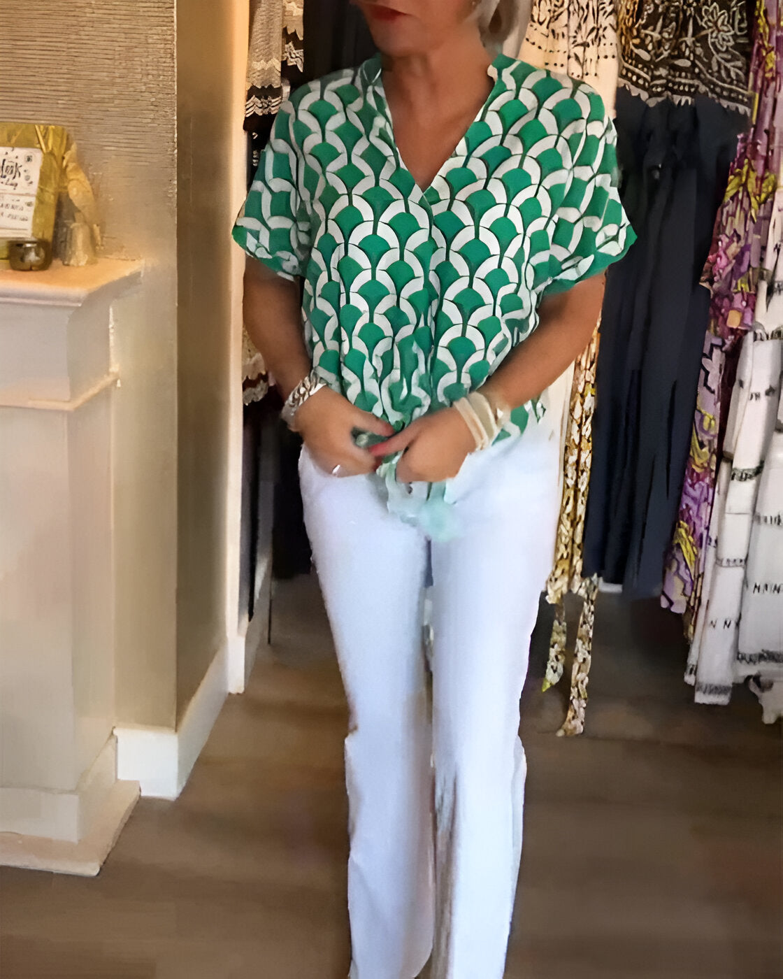 Elena - Afslappet top med print