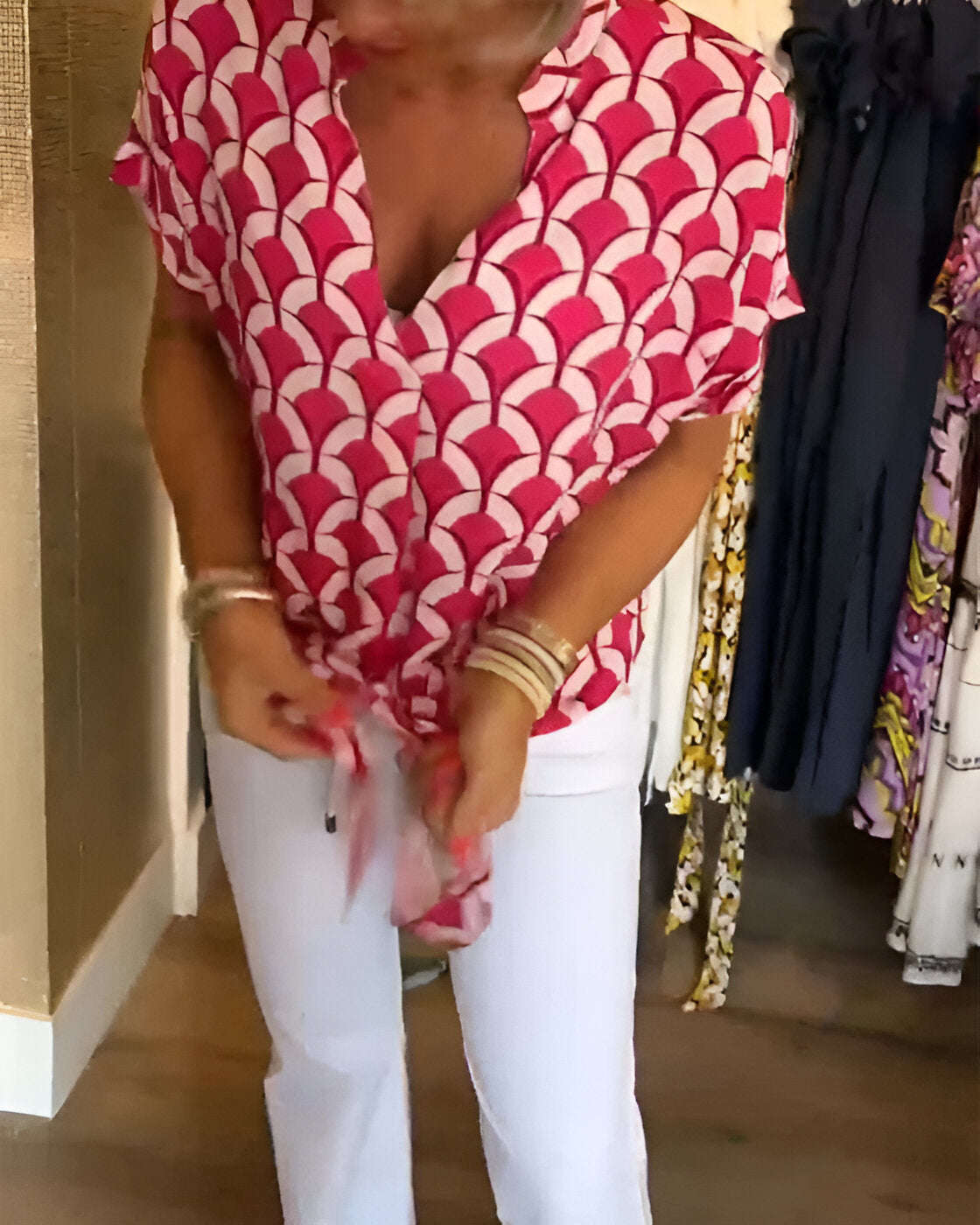 Elena - Afslappet top med print