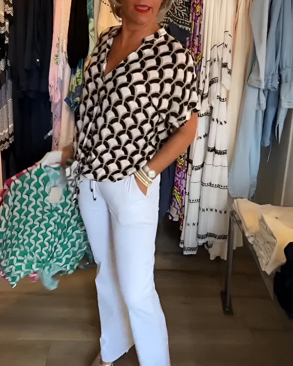 Elena - Afslappet top med print